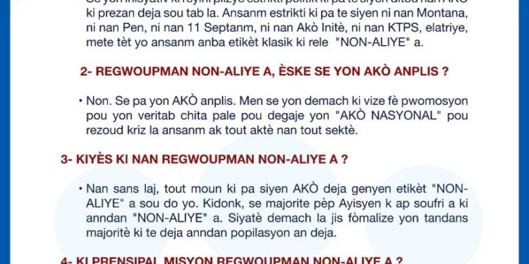 Haïti-politique: Regroupement Non-Aligné, vers une nouvelle proposition pour sortir de la crise